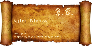 Nyiry Bianka névjegykártya